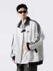 Chaqueta de Béisbol Estilo Americano con Tres Rayas para Hombre y Mujer, Chaqueta Deportiva Rayada Resistente de Moda para Otoño e Invierno, Ropa de Abrigo Patchwork Juvenil