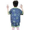 Pijama de verano para niño (2024), de satén de seda helada y manga corta, ideal para el hogar.