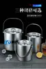 Cubo de Hielo de Acero Inoxidable Espeso 304 Cubo para Vino de Doble Capa Enfriador de Vino Tinto Cubo de Hielo para Cerveza Ktv Bar Cubo de Hielo Aislado para Vino