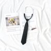 Gravata preta sem nó feminina JK estilo japonês gravata borboleta estilo universitário DK masculino preguiçoso zíper vestido camisa acessórios