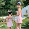 Trajes de Baño Mayorista Madre e Hija Cuadros Pequeños Protector Solar Cubre-traje de Baño Conjunto de Dos Piezas Traje de Baño para Mujer Traje de Baño para Niños Pequeños y Medianos Padre-Hijo