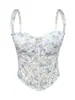Comercio exterior dulce floral corsé de espina de pescado bordado camisola ajustada top de tubo fresco de verano para usar sobre otra ropa