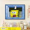 Pintura Decorativa para Caja de Medidor Eléctrico de Bob Esponja, Caja de Distribución Eléctrica de Dibujos Animados Sin Taladro, Pintura Colgante Minimalista Moderna para Cubrir la Caja en la Sala de Estar