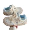 Tênis Urso Fufu Leite Feminino 2025 Novo Outono Versátil Acolchoado Sapatos Brancos Retro Sapatos de Treinamento Moral com Sola Grossa para Mulheres