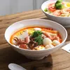Fabricante Original Plástico PP Tazón para Ramen Tazón para Fideos Caracol Tazón para Sopa Tazón para Arroz Japonés Simple Picante Caliente Maocai Tazón Rayado