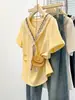 Moda Verão 2026 Nova Roupa Feminina Plus Size, Blusa Camiseta Oversized Elegante que Reduz a Idade com Manga Curta para Mulheres A11431