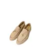 Sapatos Loafer Lp de Alta Qualidade 2026 Novo Modelo Camurça Slip-On Sapatos Casuais Cor Doce Estilo Casal Sapatos Pequenos de Couro