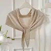 Cachecol triangular de tricô liso estilo coreano, um lenço de cabeça, xale, aquecedor de pescoço e cachecol de pescoço moderno e versátil para mulheres, perfeito para o outono e inverno