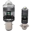 Faro Modificado para Motocicleta P15D Ba20D 8-80V Lente Blanco y Amarillo Foco Luz Larga y Corta Integrada Rojo y Azul H4