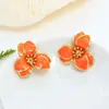 Brincos de Gota de Óleo de Flor da Moda Europeus e Americanos de Venda Quente Transfronteiriça para Mulheres, Cor Multicolorida Opcional, Brincos e Brincos de Alta Qualidade, Elegantes e Modernos