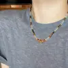 Collar Hecho a Mano de Citrino Natural Dorado para Mujer, Nicho Retro, Lujo Ligero, Elegante Cadena para Clavícula