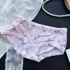 [80-120] 333 seda gelada estampada calcinha feminina fofa cintura baixa seda de leite calcinha feminina estampada confortável