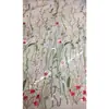 Nuevo Estilo Bosque Bordado Retro Tela de Encaje Bordada en Malla Tela Bordada de Planta Acuática Color de Fondo Blanco Bordado