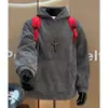 Sudadera con capucha de forro polar a rayas estilo Chanel para hombre, Marca de moda Otoño e Invierno, Sudadera con capucha holgada de peso pesado para pareja