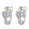 Deseo comercio exterior venta caliente moda amor hebilla de oreja incrustaciones de diamante geométricos huecos forma de corazón de melocotón aretes aro de oreja aretes al por mayor