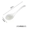 Cuchara de Sopa Cerámica Extra Grande Hogar Hueso Porcelana Hotel Blanco Cuchara para Gachas Cuchara para Gachas Cuchara Grande Mango Largo