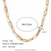 Comercio exterior europeo y americano estilo minimalista transfronterizo titanio acero moda cadena clavícula acero inoxidable chapado en oro 18K cadena collar lujo ligero para mujeres