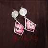 Pendientes Vintage Bordados Hechos a Mano de Estilo Étnico de Moda con Borlas Pequeñas, Joyería de Plata Miao de Yunnan, Color Blanco, Tamaño 41