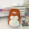 Nova Mochila Escolar Pequena Feminina para Estudante Universitário Cor Sólida Mochila de Coelho Estilo Japonês Estilo Ins Mochila de Menina Suave Menina Fofa