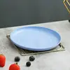 Estilo Escandinavo Prato para Ossos Pequeno Redondo Doméstico Prato de Jantar para Crianças Prato para Servir Comida de Palha de Trigo Prato de Frutas de Plástico