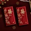 Sobres Rojos de Boda Estilo Nuevo, Bolsas de Sobres Rojos de Boda de Alta Gama con Palabras Felices, Universales para Bodas, Paquetes Rojos Estilo Chino con Palabras Felices, Venta al por Mayor de Fábrica