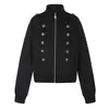 2026 Otoño/Invierno Estilo Retro de Corte Sudadera Cardigan Cruzada Unisex Calle Chaqueta Corta Napoleón Abrigo