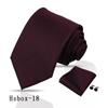 Traje de hombre de nuez de anacardo patrón roto corbata pañuelo de bolsillo puño tres piezas corbata de mano negra 8cm corbata Shengzhou