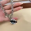 Colar de aço de titânio com dupla camada, rosto sorridente, gota de óleo, estilo frio, personalidade, elegante, corrente de suéter, corrente de colar atmosférica
