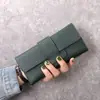 Cartera Larga Simple para Mujer Estudiante Moda Plegable Triple Tapa Abatible Pequeña Fresca Billetera para Monedas Bolsa para Tarjetas Multifuncional con Hebilla para Mujer