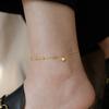 Tobillera Moderna de Acero de Titanio de Doble Cara con Corazón de Doble Capa para Mujer Chapada en Oro de 18K Nueva Versátil No se Desvanece de Moda Lujosa Accesible Tobillera