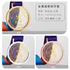 Medallas de Cristal Personalizadas para Eventos de Baloncesto, Bádminton y Carrera; Medallas de Metal con Estrella de Cinco Puntas, Premios Conmemorativos Chapados en Oro, Lámina de Oro