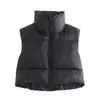 Comercio Exterior Transfronterizo Spot 2025 Chaleco Cálido Delgado Estilo Europeo y Americano para Mujer 9 Colores con Cuello Alto Chaleco para Ropa Exterior de Otoño para Mujer
