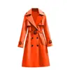 2025 Primavera e Outono Novo Popular Feminino Estilo Coreano Comprimento Médio Fashionável Elegante Casual Casaco Casaco de Manga Longa Casaco Feminino