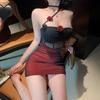 Lencería Sexy Estilo Año Nuevo Pura Pasión Camisón Chica Caliente Apasionada Liguero Rosa Transparente Coqueto Falda de Cadera Dropshipping