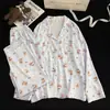 2026 Novo Conjunto de Pijama Doce de Algodão Nuvem Popular para Meninas, Manga Longa, Calça Longa, Roupa de Casa, Conjunto de Duas Peças