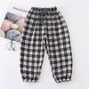 Pantalones casuales con lazo fino de verano para niños de 24 años, pantalones holgados a prueba de mosquitos para niños, pantalones blancos y negros de moda con lazo en el tobillo