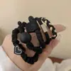 Prendedor de cabelo preto para rabo de cavalo alto para mulheres, altamente elástico e durável, não puxa nem deixa marcas no cabelo, faixa de cabelo, acessório de cabelo elástico