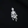 Pendientes de Imitación de Plata Estilo Étnico, Accesorios de Plata con Borlas Étnicas Miao y Dong, Materiales DIY Estilo Antiguo Hanfu, Accesorios Hanfu