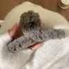 Grampo de cabelo grande de 13 cm, fofo, macio, fofo, cor sólida, pelúcia, grampo de cabelo simples, celebridade da internet, cabeça de tubarão feminina