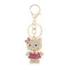 Pendente de muñeca decorativa de gato KT de diamante de dibujos animados creativos para bolso, llavero de coche, colgante, venta al por mayor