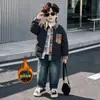 Chaqueta de algodón a cuadros de invierno para niños 2026 nuevo estilo coreano abrigo fino acolchado de algodón para niños pequeños y mayores transfronterizo