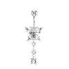 Amazon Ebay Nuevo Anillo de Ombligo Novedoso Anillo de Ombligo de Mariposa Femenino Zirconia Cúbica AAA Joyería para Piercing de Ombligo Yiwu