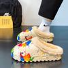 Novo Inverno Moda Camuflagem Casual Sapatos Tamanho Grande Transfronteiriço para Meninos e Meninas em Casa e ao Ar Livre Chinelos de Algodão Leves Sapatos de Algodão da Moda