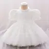 Vestido de bebé Little Princess Vestido de Semana de Agarrar Vestido de Encaje Niña Bebé Un Año Luna Llena Banquete de los Cien Días Vestido Blanco