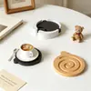 Chunqi ins lindo oso remolino redondo posavasos caja de almacenamiento base soporte de exhibición yeso molde de silicona