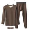 Ropa interior térmica de seda de morera para hombre, ropa de otoño, traje de pantalones largos, de terciopelo con forro polar, gruesa, para invierno, ropa interior térmica para hombre