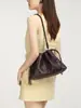 Bolsa Tejida Simple de Nicho Coreana Bolsa de Basura con Cordón Bolsa de Mujer Bolsa de Nube Plegada Bolso de Mano Estilo Lujo Ligero Bolso de Hombro