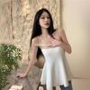 Camisola de tubo suave y elegante estilo francés, Nuevo diseño de verano 2025, Top ajustado para mujer
