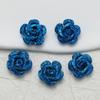 Día de San Valentín Estéreo Doble Agujero Multicolor Brillo Rosa Flor DIY Flor de Cinco Pétalos de Metal Accesorios Joyería de Pétalos