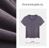 [Camiseta Decote U Tencel Linho Nude] Lyocell Manga Curta Feminina Novo Design Emagrecimento Costas 1688 Camiseta Feminina